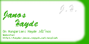 janos hayde business card